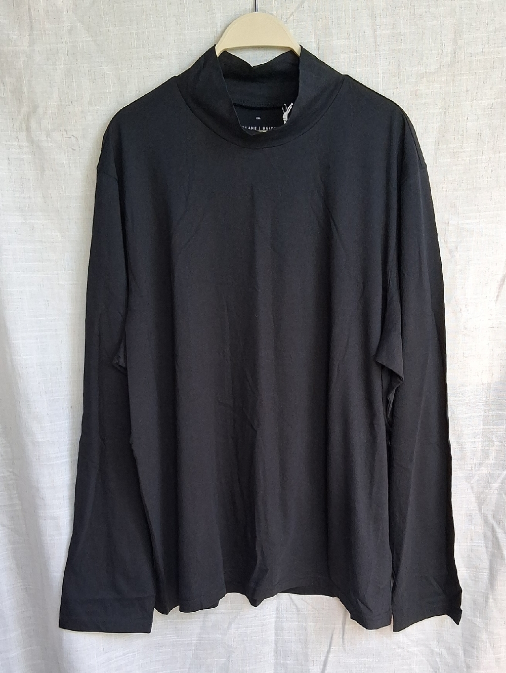 Everlane Uniform Organic Cotton Longsleeve Turtleneck Tee Black XXL